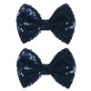 2-Pack 4-Inch Love Fairy & Glitter Sequin Bow Hair Clips-Sparkly