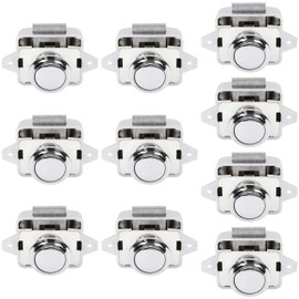 OCGIG 10PCS Push Button Locks Cabinet Door Catch Lock for Caravan Motorhome Camper Van Latch Cupboard