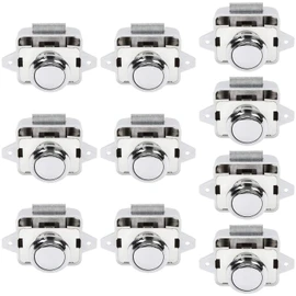 OCGIG 10PCS Push Button Locks Cabinet Door Catch Lock for Caravan Motorhome Camper Van Latch Cupboard