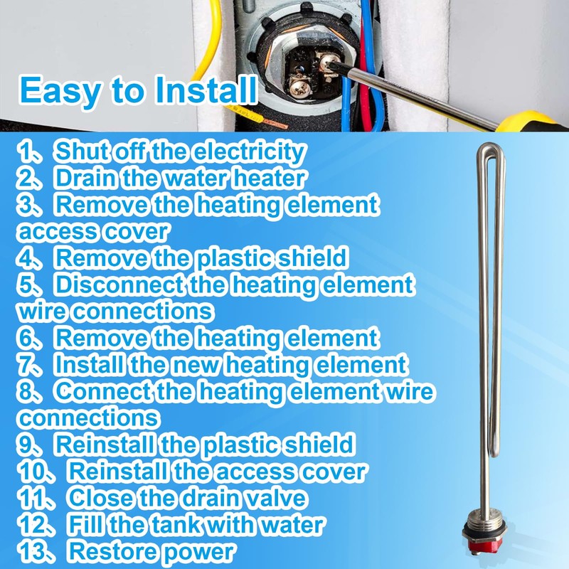 Dgqtrx Upgraded 240V 5500W Hot Water Heating Element (Stainless Steel)