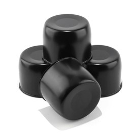 DewFlew 4Pcs 4.9" Push Through Wheel Center Caps Stainless Trailer Hub Cap for Truck SUV RV Wheel Rim (Fit 4.9" Bore 3.54" H Matt Black)
