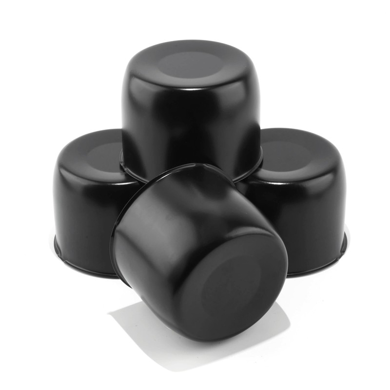 DewFlew 4Pcs 4.9" Push Through Wheel Center Caps Stainless Trailer