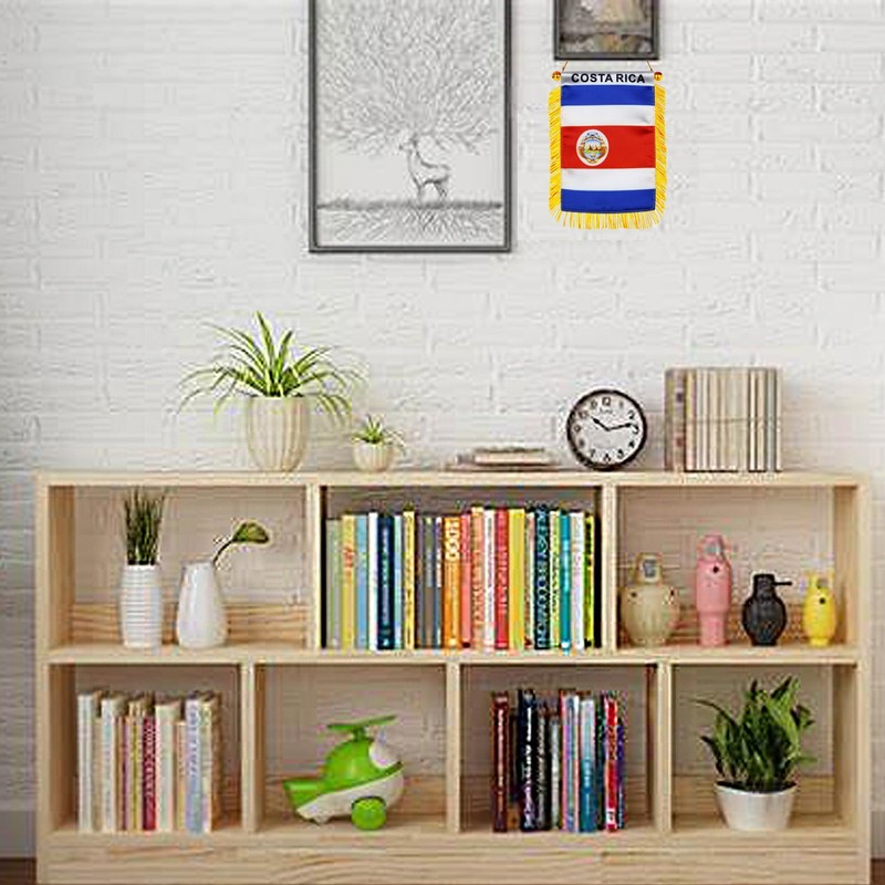 Costa Rica Hanging Flag with Suction Cup 4x6 Inch -