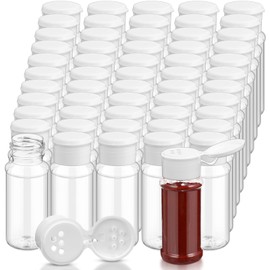 Amyhill 100 Pcs Plastic Spice Bottles Spice Jars Seasoning Jars Shaker Plastic Jars 3.3 Oz/ 100ml Seasoning Shaker with Shaker Lids(White Lid)