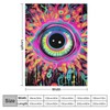 Throw Blankets, Blacklight Mushroom Eyes Blanket Premium Super Soft Cozy