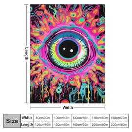 Throw Blankets, Blacklight Mushroom Eyes Blanket Premium Super Soft Cozy Warm Bed Blanket Couch Decorative Throw Blankets for Living Room Bedroom Dorm