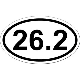 26.2 Marathon FBA - Window Bumper Locker Sticker 5 inch x 3 inch, Euro Oval - Runner, Running, Race, Marathon, Vinyl Sticker Decal