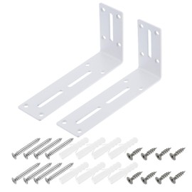 QUARKZMAN Pack of 2 Adjustable L-Shaped Corner Brackets, 90 x 180 x 45 mm, L-Corner Bracket, Slot Joint, Right Angle Bracket with Screws of Furniture, Wooden Shelves, Cupboard Shelf, White