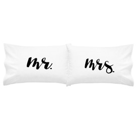 Oh, Susannah Mr Mrs Couples Pillowcases Script Font Romantic Birthday Gift for Couples Wedding Anniversary Engagement Gifts for Her or Him His and Hers (Two 20x40 King Size Pillow Cases)