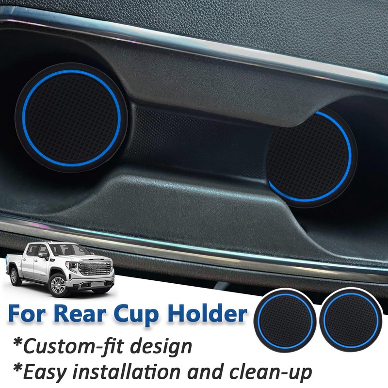 TOPINSTALL Blue 7PCS Console Liners Compatible with 2023-2026 Chevy Silverado/GMC