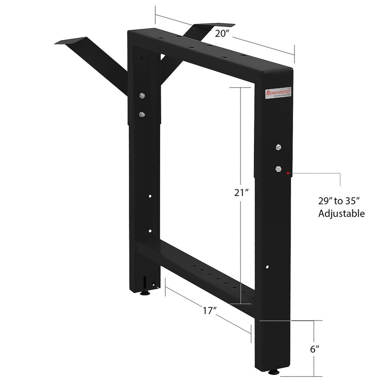 Workbench Table Frame Leg - Center Leg - 20" Depth