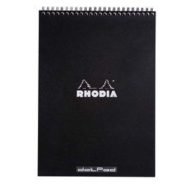 Rhodia Wirebound Notepad, A4, Dot - Black (185039C)