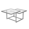 Henn&Hart 43" Wide Square Coffee Table in Nickel, Modern coffee