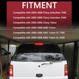 LED 3rd High Mount Brake Light, Compatible with 2000-2006 Chevy Suburban 1500/2500 Tahoe GMC Yukon 1500/2500 Rear Brake Center Stop Tail Light Lamp with Cargo Light Replaces #15170955 923-203 S47001