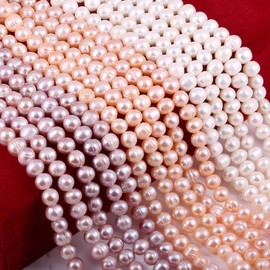 Natural Freshwater Cultured Round Pearl Beads for Jewelry Making Punch Loose Beads Handmake DIY for Jewelry Making DIY Women Necklace Bracelet 8-9mm