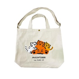 K-PARTS Contet Mzb-0021IP Muzik Tiger Tote Bag, 2-Way Tote Bag, Bag, Sub Bag, Korean Miscellaneous Goods, Cute, Tiger, Korean Miscellaneous Goods, Gift, Muji Tiger, Instagram, Birthday Gift, Popular, Ladies, Middle School, High School Student, College Student, Housewife, School Entrance Celebration Full of tigers)