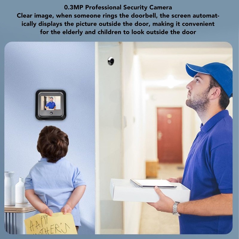 Digital Door Viewer, 2.4in Screen Monitor 0.3MP Camera 120 Degree