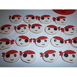 Schnoori Doo 20 Eraser Pirate Sea Robber School Eraser Party Children's Birthday Party Item