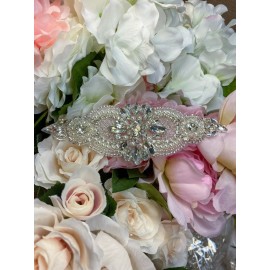 Unbranded hinestone Applique DIY Crystal Beads Patch Pearl Wedding Embroidery Dress