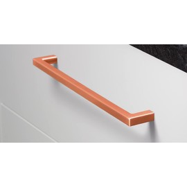 Gedotec The U long bar handle, furniture handle, brushed copper, length: 168 mm, drilling distance: 160 mm, 1 piece, rail handle for kitchen with accessories, handle furniture, cabinet handles,