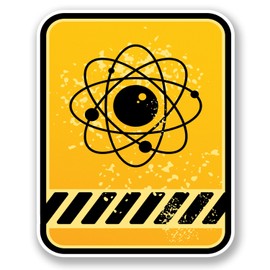 2 x Hazard Vinyl Decal Sticker Bike Laptop Chemistry Physics Symbol Zombie #5445 (8cm Wide x 10cm Tall)