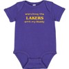 Watching the Lakers with my Daddy Baby Boy Bodysuit Outfit
