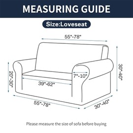 Cupuamon 2026 New Stretch Loveseat Sofa Slipcovers Couch Cover for 2 Cushion Furniture Protector Sofa Covers with Elastic Bottom Jacquard Fabric Small Checks for Pets, Kids - Navy