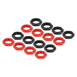 MECCANIXITY Aluminum 17mm RC Wheel Nut Thread M12x1.0mm Hex Wheel Nuts RC Wheel Nut for 1/8 RC Model Car Trucks Off Road Car Upgraded Parts Pack of 16(Red & Black)