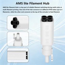 A1 Series Hub for AMS Lite, 3D Printer Multi-Color Printing 4-in-1 PTFE Adapter for Bambu Lab A1/A1 Mini