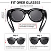 URUMQI Polarized Sunglasses Fit Over Glasses for Women Round Cat