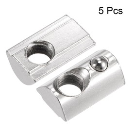 sourcing map M8 T Slot Nuts Roll in Spring T-nut with Ball Carbon Steel for 4040 Series Aluminum Extrusion Profile Rail with 8.5mm Slot 5Pcs