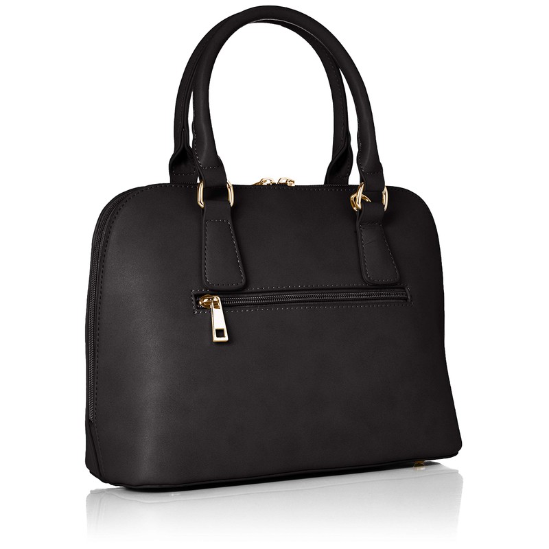 Lux blpa-p1406-00s Round Zipper 2-Way Handbag, Normal Black