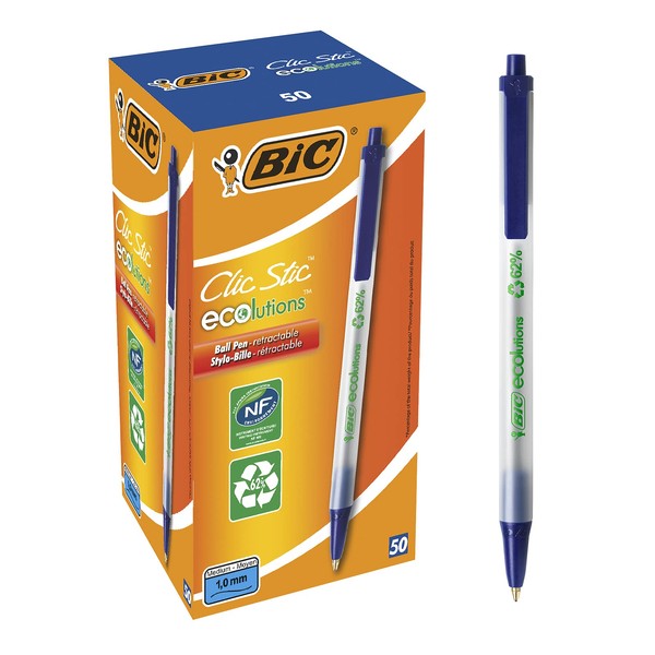 BIC Ecolutions Clic Stic (Recycled) Blue (Box 50)