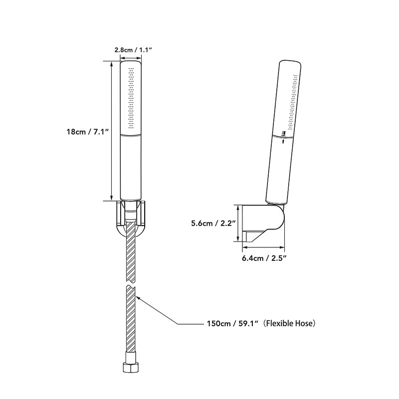 BESy Chrome Brass 2 In 1 Function Handheld Shower Head