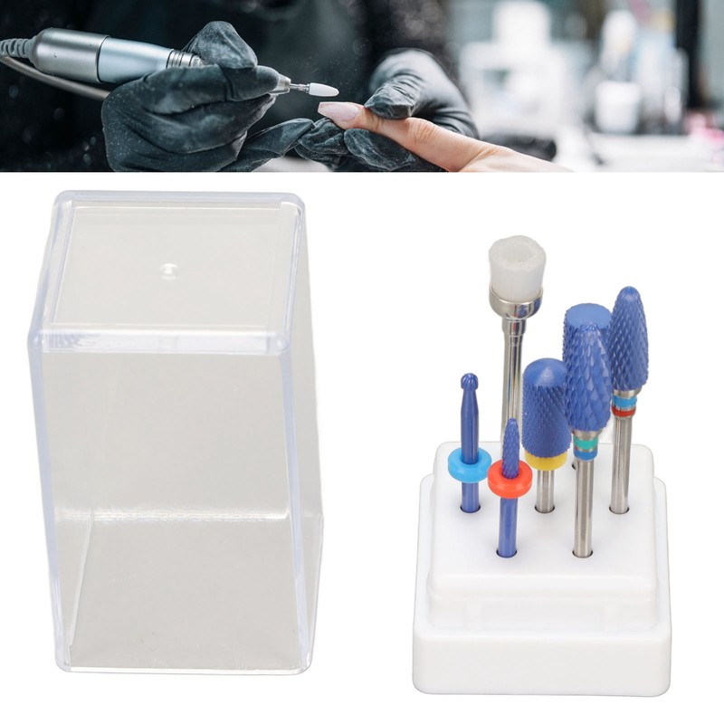 7pcs Nail Drill Bit Home Salon Portable Ceramic Cuticle Remover