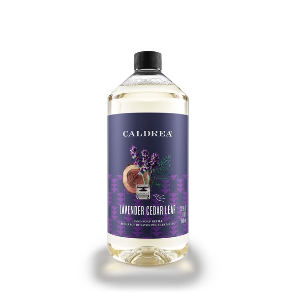 Caldrea Hand Soap Refill, Aloe Vera Gel, Olive Oil And Essential Oils To Cleanse And Condition, Lavender Cedar Leaf, 32 Oz