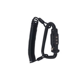 YJS Motorcycle Helmet Lock & Cable Heavy Duty Combination Lock Cable Security PIN Locking Chain Carabiner (Black)