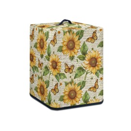 Cozeyat Sunflower Dasiy Butterfly Dust Cover with Pocket for Air Fryer Oven Kitchen Cooker Processor, Kitchen Appliance Protective Cover Oil-Proof Dust-Proof Home Decor