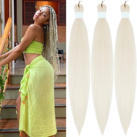 Platinum Blonde White Braiding Hair Prestretched Gyal Ghana Braiding Hair Braid in Hair