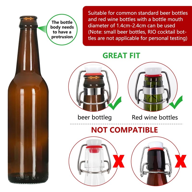[6 +6] half cover 18mm Swing Top Glass Bottle Caps