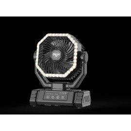 Trending 2026 20000mAh Portable Rechargeable Camping Fan F6 4 Speed Ventilador Solar Recargable Table Fan with Lightcolor: 23Black, Plug Type: Type-C