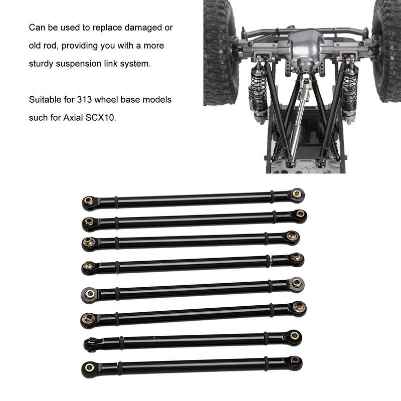 8pcs M3 Aluminum Alloy Link Rod Linkage Set for Axial
