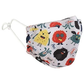 Aquarias Kids/Childrens Face mask - Reusable, washable, adjustable face covering - Monsters