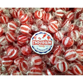Striped Cinnamon Discs - 2 lbs of Fresh Delicious Individually Wrapped Red and White Hard Candy Buttons