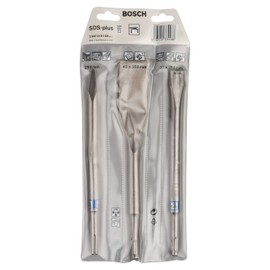 Bosch Professional 3 pcs. Mixed SDS Plus Chisel Set (for Concrete, Brick, 0/20/40mm, Flat + Tile + Pointed Chisel, Accessories for Rotary & Demolition Hammers)