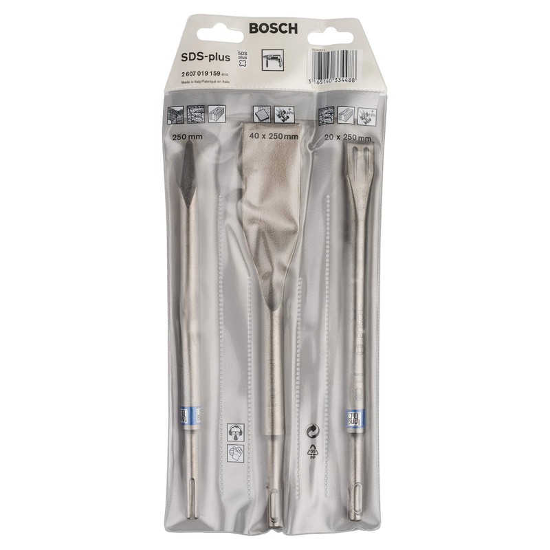 Bosch Professional 3 pcs. Mixed SDS Plus Chisel Set (for