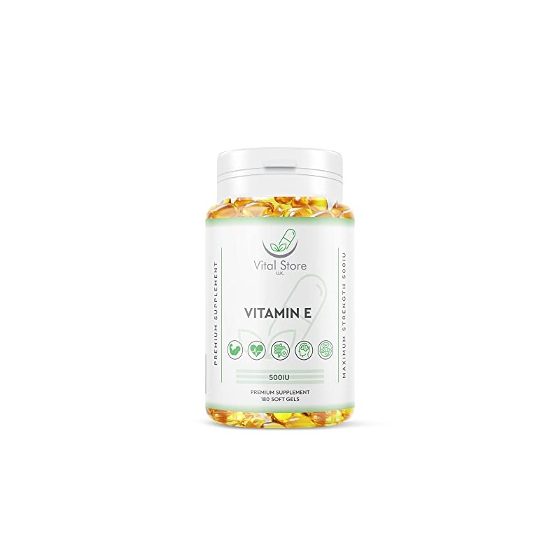 Vitamin E 500IU Vegan Softgels - 6 Month Supply 180ct
