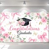 Mocsicka Pink Bow Graduate Backdrop Banner Coquette Graduation Decorations Coquette