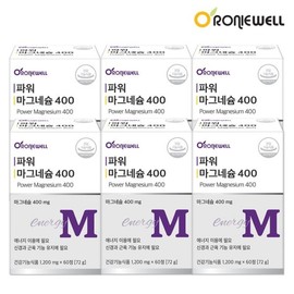 Roniwell 로니웰 파워 마그네슘 400 60정 x 6개 (총 12개월분) RonnieWell Power Magnesium 400 60 Tablets x 6 (Total 12 Months Supply)