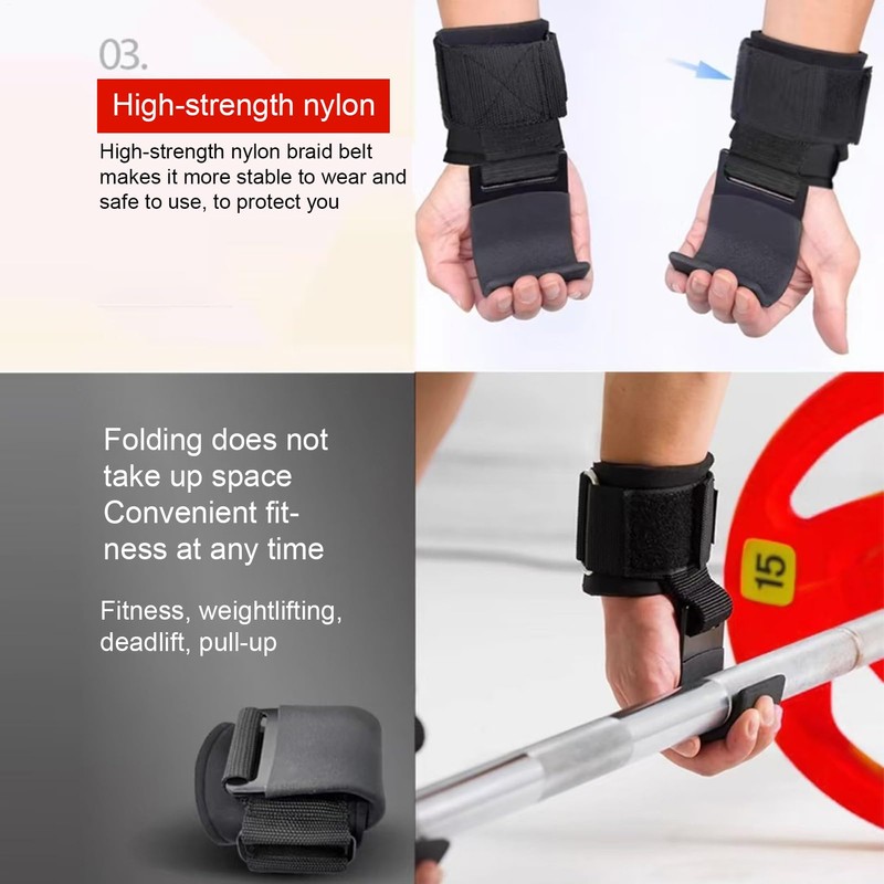 Weight Lifting Wrist Wraps | Bodybuilding Grips Hook | Ergonomic